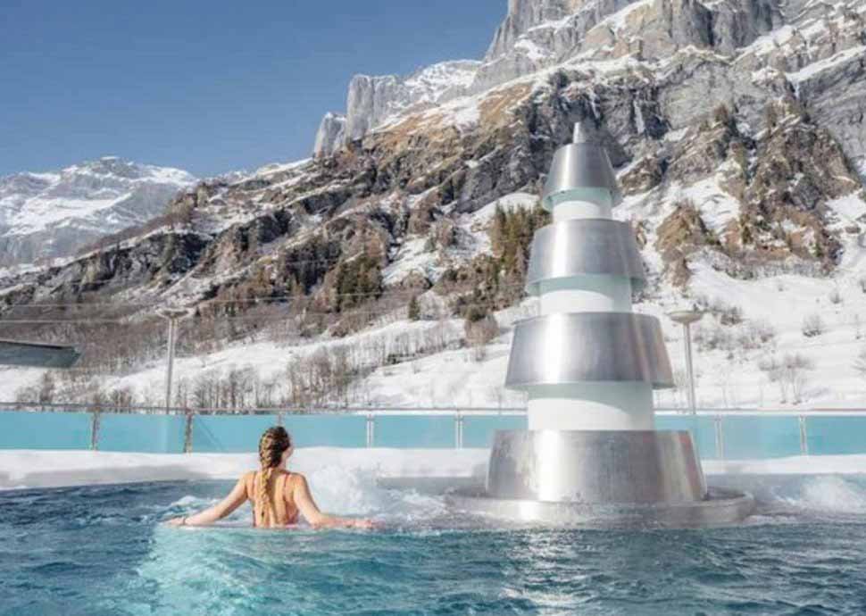 Heilende Bäder in traumhafter Kulisse wie hier in Leukerbad