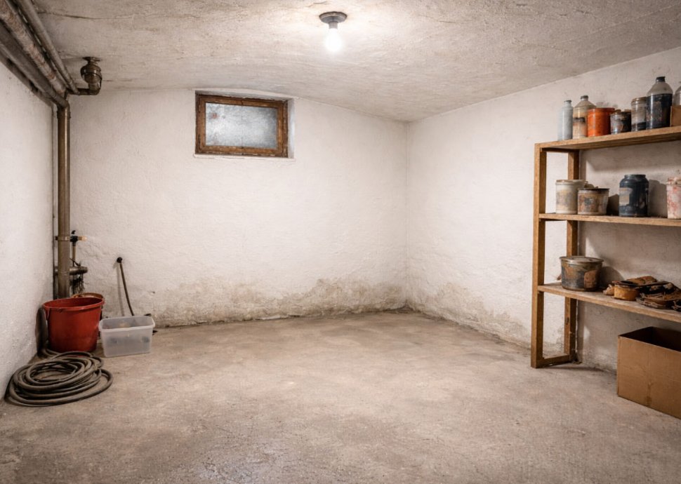 Feuchte Flecken im Keller sind ein Alarmzeichen. 