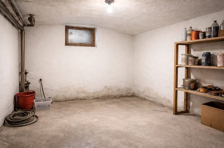 Feuchte Flecken im Keller sind ein Alarmzeichen. 