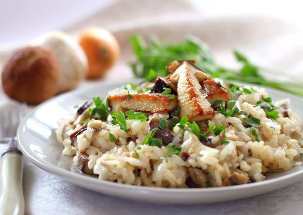 Steinpilzrisotto mit Weißwein und Parmesan