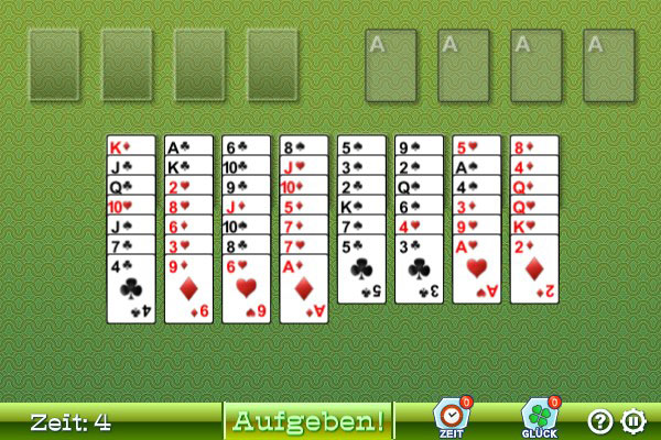 FreeCell Solitaire spielen bei 50PLUS.ch